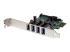 Startech PCI Express PCIe SuperSpeed USB 3.0-kontrollerkortadapter med 4 portar och UASP - Vänster vinkel