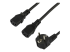 StarTech 2m (6ft) Computer Power Cord, 18AWG, EU Schuko to 2x C13 Power Cord, 10A 250V, Black Replacement AC Cord, TV/Monitor Power Cable, Schuko CEE 7/7 to IEC 60320 2x C13 Power Cord - Höger vinkel