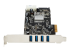 Startech PCI Express (PCIe) SuperSpeed USB 3.0-kortadapter med 4 portar och 4 dedicerade kanaler på 5 Gbps ? UASP ? SATA/LP4-ström - Vänster sida